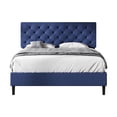 thumbnail image 5 of 4 EVER WINNER Queen Size Platform Bed Frame with Faux Leather Upholstered Headboard, Bed Frame Twin with Button Tufted Design, No Box Spring Needed, Noise Free, Easy Assembly,Blue, 5 of 8