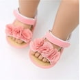 thumbnail image 3 of Infant Baby Girls Summer Sandals with Flower Soft Sole Newborn Toddler First Walker Crib Dress Shoes, 3 of 6