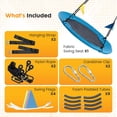 thumbnail image 7 of Gianna 40" Flying Saucer Swing for Kids, 33"-63" Adjustable Height Tree Swing with 4 Detachable Velcro Flags, Outdoor Swing Sets for Backyard, Blue, 7 of 7