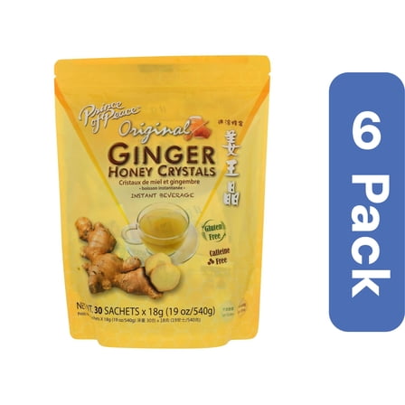 Prince Of Peace Instant Ginger Honey Crystals Tea 30 Bags (Pack Of 6)