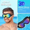 thumbnail image 3 of Swim Goggles No Leaking Anti-Fog Pool Goggles Swimming Goggles for Adult Men Women Youth, UV Protection 180° Clear Vision, 3 of 5