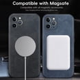 thumbnail image 5 of for iPhone 11 Pro Max PU Leather Case, Vintage Compatible with MagSafe and Wireless Charging Slim Fit-Drop Scratch Resistant Support Magnetic Car Mount Case Cover for iPhone 11 Pro Max, Black, 5 of 9