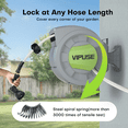 thumbnail image 3 of Vipuse Retractable Garden Hose Reel,1/2 inch x 100 ft Wall Mounted Garden Hose Reel with 10 Pattern Nozzle,Slow Return System,180° Swivel Bracket, 3 of 8