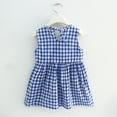 thumbnail image 6 of KYAIGUO Kids Toddler Girls Vest Dresses Baby Sleeveless Cotton Dress Lattice Lapel Dress Casual Summer Tank Dresses Skirt,Sizes 1-6T, 6 of 7