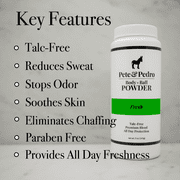 Pete & Pedro BODY & BALLS POWDER Frost Cooling Sensation, Talc-Free, Eliminates Odor & Sweat, 4.4 oz.