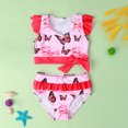 thumbnail image 2 of ASFGIMUJ Baby Girl Summer Print Sleeveless Vest Shorts Swimwear Polyester Red (Toddler), 2 of 8