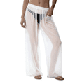 thumbnail image 2 of Delayuji Women's Cover Up Pants Transparency Mesh Chiffon Beach Pants Wide Leg Pant Bikini Bottom Cover Up, 2 of 5
