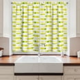 thumbnail image 2 of Ambesonne Geometric Kitchen Curtains, Psychedelic Vintage Shape, 55"x24", White Mustard Jade Green, 2 of 3
