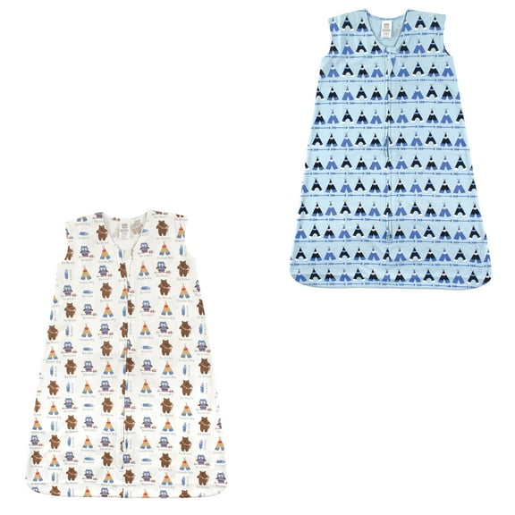 Luvable Friends Unisex Baby Sleeveless Muslin Cotton Sleeping Bag, Sack, Blanket, Be Brave Teepee Jersey 2-Pack, 18-24 Months