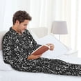 thumbnail image 6 of Salouo Daisies Flowers Print Button-Front Long Sleeve Pajama Set for Men, Soft 2Pjs Men's Long Sleeve Sleepwear-XX-Large, 6 of 7