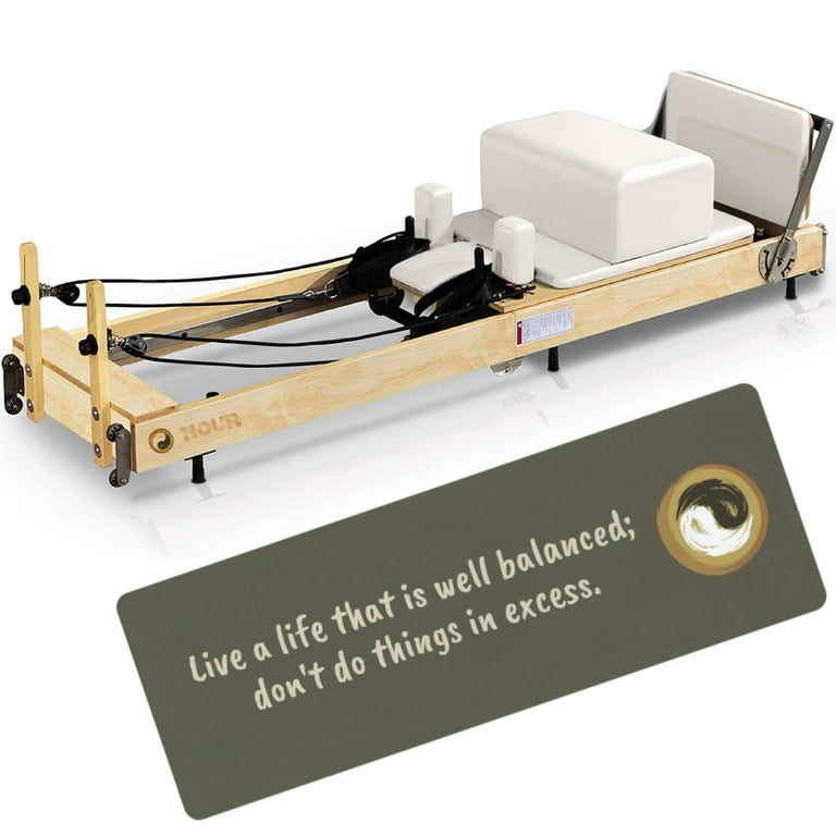 Foldable Pilates Reformer Wood White Bed - Nour Advanced by