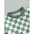 thumbnail image 5 of Bagilaanoe Newborn Baby Boy Girl Romper Sweatshirt Long Sleeve Bodysuit Checkerboard Print Pullover 6M 12M 18M 24M Infant Casual Tee Tops, 5 of 8
