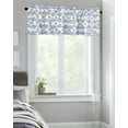 thumbnail image 4 of Kitchen Cafe Valance Curtain for Small Windows,Watercolor Farm Lemon Fruit Rod Pocket Short Valances Retro Blue Flower on White Window Treatment Panel for Living Room/Bedroom/Bathroom,42x18in, 4 of 9