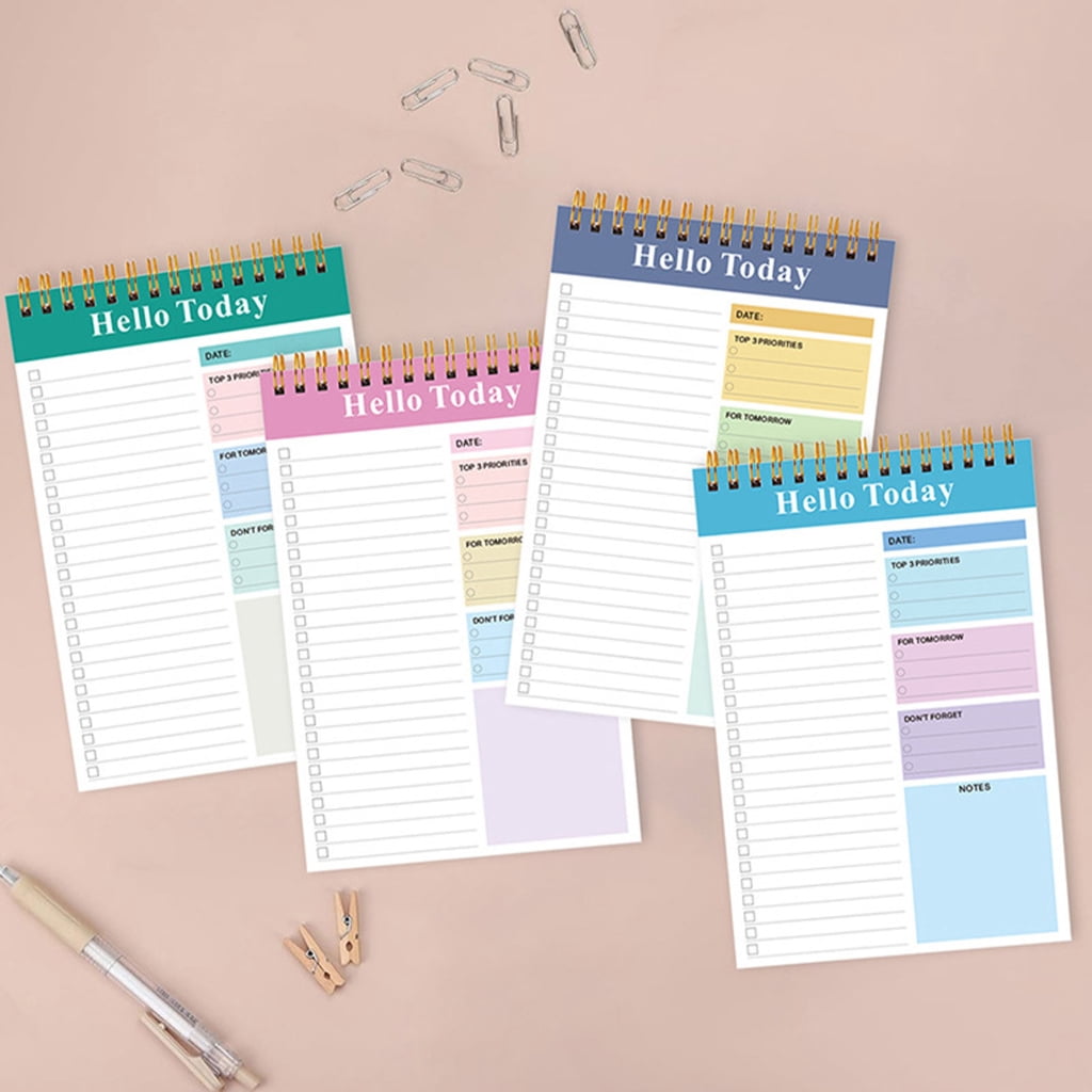 Jesscasday 4 Pcs Practical Daily Planner A 5 Notepad Spirals Notebook Reporters Notebooks
