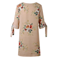 thumbnail image 4 of Robe une-Pièce à Manches Cinquième pour Femmes, Col Rond, Motif Floral Délicat, Coupe Ample, 4 of 4