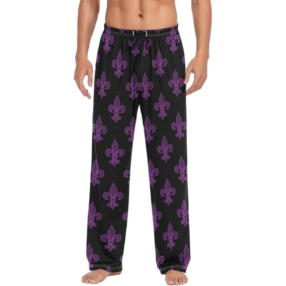 GZHJMY Mardi Gras Pajama Pants for Men, Lounge Pants Lightweight Men Pajama Bottoms with Drawstring Pockets, Christmas New Year Birthday Gifts, Large