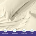 thumbnail image 4 of Js sanders Family King 120x80 4pc Sheet Set 100% Egyptian Cotton 800 Thread Count Breathable & Soft Cooling Hotel Sheets Machine Washable and Fits up to 15'' Deep Pocket Ivory, 4 of 7