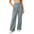 thumbnail image 2 of sdhkgrrt Women Plus Size Wide Leg High Waisted Trousers Stretch Casual Palazzo Pants with Pockets Office Travel Lounge Fashion Outfits, Gray 3XL, 2 of 6