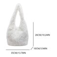 thumbnail image 2 of Bolso Mano Peludo Hombro para Mujer Hobo Gran Capacidad Felpa Color Sólido Viajes, 2 of 9