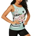 thumbnail image 2 of Xecao Cute Panda print women's scoop neck, loose-fit workout tank tops for the gym., 2 of 9