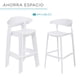 thumbnail image 5 of Set 4 Bancos Bar Cocina Desayunador Barra Respaldo Plástico Blanco, 5 of 6