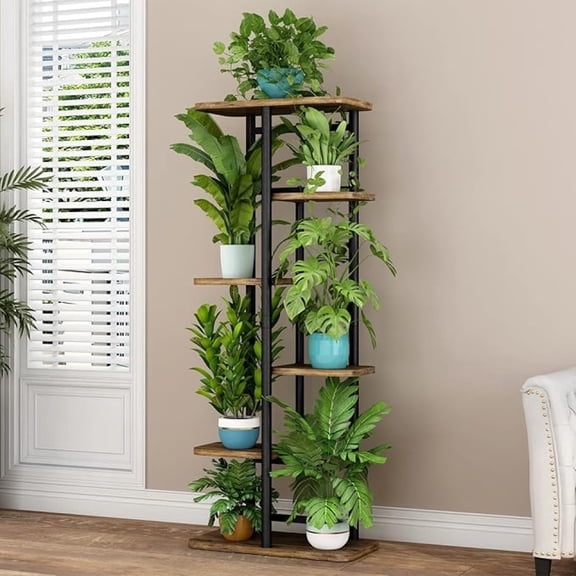 SUOERNUO Plant Stand 6 Tier 7 Plant Multiple Flower Rack Holder Shelves Rack Storage Organizer Display Indoor Planter for Balcony Bedroom Patio Garden Living Room