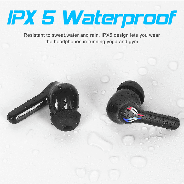 Wireless Earbuds, Bluetooth 5.0 Headphones IPX8 Waterproof, Hight-Fidelity  Stereo Sound Quality in Ear Headset, Built-in Mic LED Charging Case & 21