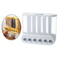 thumbnail image 3 of Justharion Stylish Wall-Mounted Dry Food Storage Dispenser Grains Rice Box Candy Organizer White 6 Grid 1Set, 3 of 6