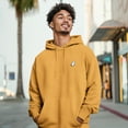 thumbnail image 4 of Dalix Ghost Embroidery Washed Hoodie Sweatshirt Fleece Relaxed Fit Lounge Mens in Mustard 3XL XXX-Large, 4 of 5