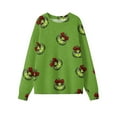 thumbnail image 3 of Ugly Christmas Sweater for Women Printed Long Sleeve Womens Sweatshirt Green Mons ter Graphic Holiday Pullover Tops Christmas Tree Sweatshirts for Women, 3 of 5