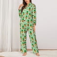 thumbnail image 2 of Uemuo St. Patrick's day Pattern Womens Pajama Sets,PJ Set for Women,Pajamas for Women Logo,Long Sleeve Pajama Set for Women,Soft Long Sleeve Top With Pants-Small, 2 of 7