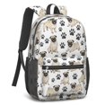 thumbnail image 2 of Pug and Dog Paw Print 17" School Backpacks for Teens,Waterproof Oxford Fabric,S-Shape Padded Straps for School,Travel,Hiking,Camping, 2 of 6