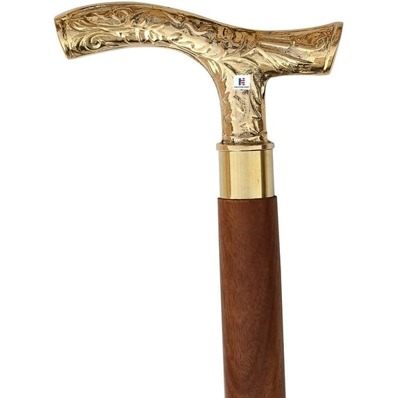 Walking Stick - Men Derby Canes and Wooden Walking Stick for Men and Women Solid Brass Handle -Affordable Gift! Item