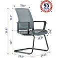 thumbnail image 2 of Office Guest Chair with Lumbar Support Mid Back Mesh Space Air Grid Series Reception Conference Room, 2 of 7