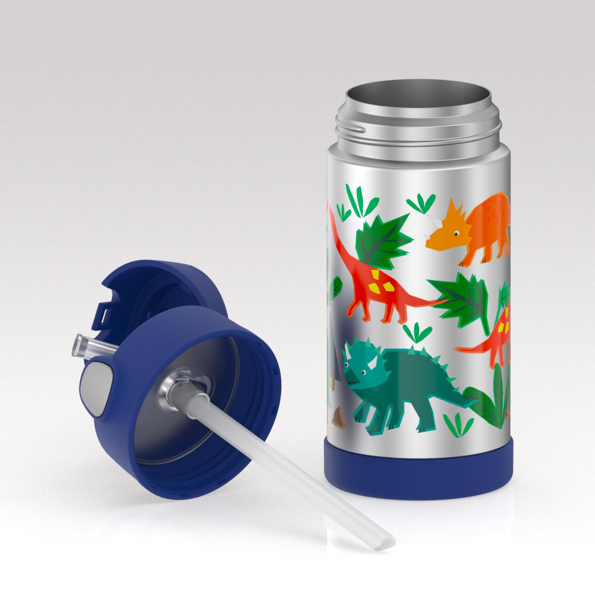 Thermos Stainless Steel Funtainer Bottle 12 Oz Dinosaur Print - Office Depot