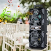 Dazone Dual 6.5 Woofer Portable FM Bluetooth Party Speaker Heavy Bass Sound Remote Control