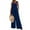 Blue, variant on Women Casual Solid Pocket Romper Long Playsuit Strap Button Jumpsuit Romper with Skirt Overlay Juniors Earth Jumpsuit Turtle Neck Body Suits Women Long Sleeve