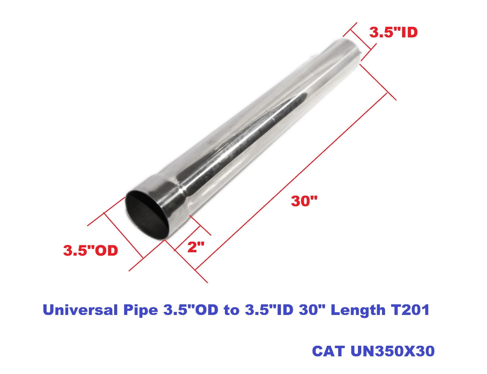 3"ID to 3"OD 22" Length Exhaust Muffler Cat Delete Test Pipe Tube