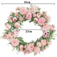 thumbnail image 5 of Corona decorativa de primavera, peonía y hortensia, 40 cm, rosa claro para decoración del hogar, decoración del frente o decoración de la pared, 5 of 5