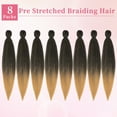 thumbnail image 4 of Pre Stretched Braiding Hair Extensions 30 inch 8 Packs Synthetic Hair Extensions For Human Crochet Braids Or Twist(1B/27), 4 of 6