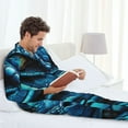thumbnail image 6 of Sikiie Blue Viper Snake Closeup Face Mens Pajama Set, Soft Warm Long Sleeve Sleepwear, Cozy Button-Down Pjs for Men-X-Large, 6 of 7
