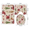 thumbnail image 3 of Beige Christmas Santa and Animal Pattern Bathroom Rugs Sets 3 Piece,Toilet Cover Set,Absorbent Non Slip Bathroom Mats Sets with U-Shaped Contour Rug Toilet Rug Set, 3 of 5
