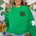 thumbnail image 3 of Besolor Chandails pour Femmes de la Saint-Patrick Col Rond Trèfle Manches Longues Hauts Décontractés Amples T-Shirts Graphiques, 3 of 3