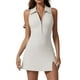 thumbnail image 1 of Vestido de tenis QINSEN con cuello en polo y pantalones cortos para mujer, color blanco, talla M, 1 of 6