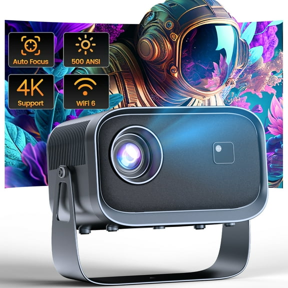 [Auto-correction] 5G/2.4G Dual-Band WiFi Bluetooth Projector, 4K Support Native 1080P, Indoor & Outdoor Movies, Compatible with TV Stick,Phone,HDMI/USB/TF/AV/AUX