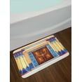 thumbnail image 2 of Egypt Bath Mat, Old Building with Entry Door and Round Columns with Detailed Patterns, Plush Bathroom Decor Mat with Non Slip Backing, 29.5" X 17.5", Multicolor, by Ambesonne, 2 of 2