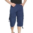 thumbnail image 4 of Pantalones cortos holgados de talla europea para hombre, pantalones cortos recortados con múltiples bolsillos, 4 of 5