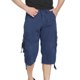 thumbnail image 4 of Pantalones cortos holgados de talla europea para hombre, pantalones cortos recortados con múltiples bolsillos, 4 of 5