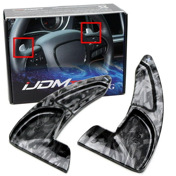 Forged Caron Fiber Pattern Style Large Paddle Extensions For Dodge Challenger Charger Durango, Grand Cherokee, 300/300C