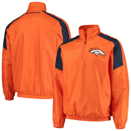 Men's G-III Sports by Carl Banks Orange/Navy Denver Broncos Half-Zip Pullover Jacket